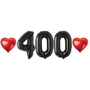 400일 숫자 하트 풍선 세트, 04.블랙_400