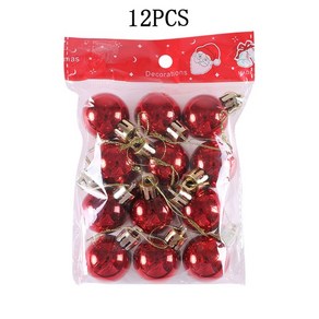 크리스마스 공 장식 트리 펜던트 장식품 홈 Navidad 새해 액세서리 24-1 개, [01] as pictue, [12] ed 12 balls-3cm