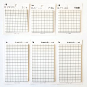 [담이네 책상] 모눈 투명 점착메모지 수학도우미 오답노트, 모눈투명6개(정사각3+직사각3)
