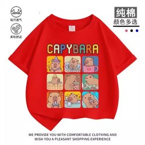 카피바라 capybara 남아 반팔 티셔츠 라운드 여름 반팔티 CTS-04