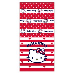 [헬로키티] 산리오 hello kitty 어린이 소형바스 키즈 레드 비치타올 대형수건, 1개