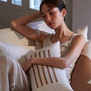 [이씨라메종] 쁘띠폰토 쿠션 커버 30X50, 브라운