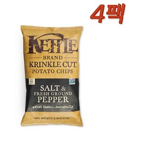 Kettle Band 케틀 솔트 앤 페퍼 포테이토 칩 과자, 142g, 4개