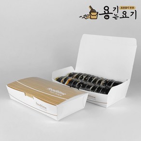 [용기는요기] 일회용 종이도시락 트레이 햄버거 김밥 떡 포장 용기 SKY 도시락 2줄 (600개), 1개