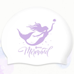 킵스위밍 머메이드 실리콘수모 긴머리 롱헤어 화이트, 1개