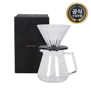 타임모어 크리스탈 올인원 드리퍼 브루어 커피 핸드드립세트, PC홀더 화이트(02) +서버600ml 세트, 1개