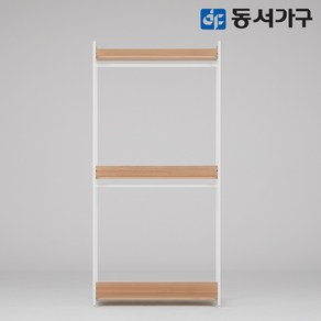 동서가구 토미 플러스 고급 철제 셀프 드레스룸 옷장/1000 2단 행거 DFF43843, 오크