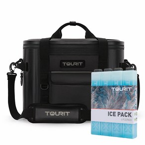 TOURIT Voyage 30Cans 보냉가방 캠핑 피크닉 낚시 아이스쿨러 숄더백 블랙 아이스팩 포함