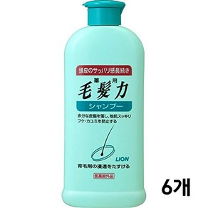 LION 라이온 모발 힘 모발력 샴푸 200ml x 6개세트, 6개