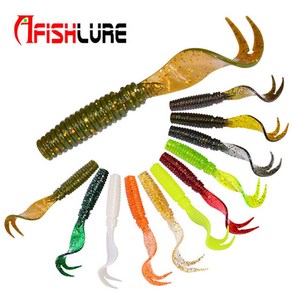 AFISHLURE 3인치 그럽웜 글럽웜 벌크웜 쉐드웜 웜, 5번(8개입)