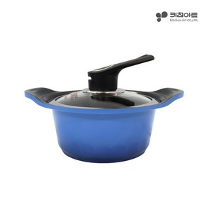 키친아트 S100G 세라믹코팅 주물 양수냄비 16cm(블루), 단품, 단품, 16cm