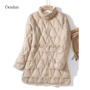 Cwadun 겨울 경량 다운 재킷 여성 중장형 QWE430