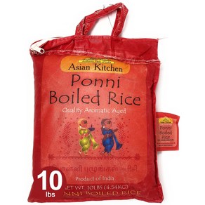 Asian Kitchen Ponni Boiled Rice 10-Pound Bag 10lb Asian Kitchen Ponni Boiled Rice 10파운드 가방 10파운드(4, 1개, 4.54kg