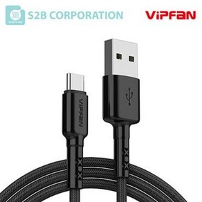 VIPFAN X2 고속 C타입데이터케이블 1.8M, 블랙, 1개