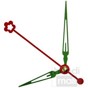 시계 재료모음 시계부속 무브먼트 바늘 시계판 모음, 빨강꽃&녹색 시계바늘