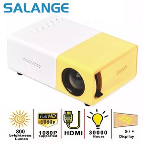 Salange 미니 프로젝터 YG300 Pro LED 지원 1080P 풀 HD 휴대용 비머 오디오 HDMI USB 비디오 프로젝터