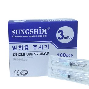 성심 일회용주사기 3cc 100개입 23G, 1개