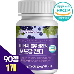 블루베리맛 수험생 스포츠 포도당캔디, 1개, 90정