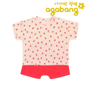 [아가방 내의] 광명아가방 여름 신생아 유아 백일 애플반소 상하 01Q357655 아기옷