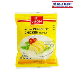 베트남 간편죽 비폰 VIFON 포리즈 차오가 닭고기 죽 50g /VIETNAM 비폰 CHAOCA INSTANT PORRIDGE CHICKEN FLAVOUR, 1개