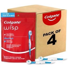 콜게이트 위스프 프레쉬 미니 칫솔 치약 치실 24개입 x 4팩 Colgate Max Fresh Wisp Mini Travel Toothbrushes