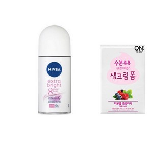 니베아 엑스트라 브라이트 롤온 데오드란트 50ml & 온더바디 생크림 폼 3ML, 1개