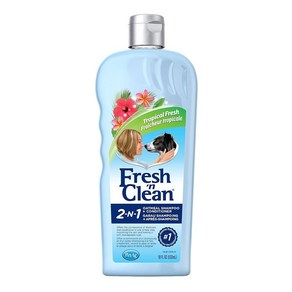 (미국직배송) PetAg Fesh 'n Clean 투인원 오트밀 & 베이킹 소다 포뮬러 애완동물 샴푸 및 컨디셔너 트로피칼 프레시 향 단백질 주입 컨디셔닝 532.3ml(18, 1개