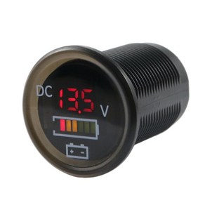 DC 12V-24V 자동차 SUV 패널 Voltme 용 전압 게이지 미터 전압 LED 디지털 디스플레이, 검은색, 1개