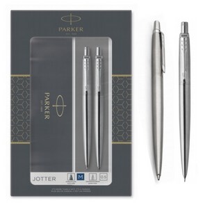 PARKER JOTTER 파카 조터 스테인리스 스틸 볼펜 & 샤프 듀오 세트