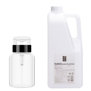 루벤스 셀프 네일 재료 샵 대용량 1500ml 퓨어 젤 네일팁 제거 쏙오프 세트 리무버 아세톤 1.5L, 02_블랙 200ml+대용량아세톤, 1개