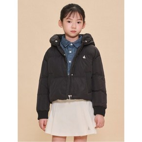 빈폴 키즈 BEANPOLE KIDS 여아 하이넥 후드 덕다운 숏패딩 블랙 BI4938G035 432631