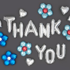 감사파티 장식세트 [플라워 Thank You 실버] 어버이날/스승의날 강추템, 1개
