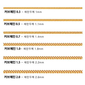 루피나 14k 커브 체인 민체인 목걸이 줄 3푼 5푼 7푼 1돈 1.5돈 2돈