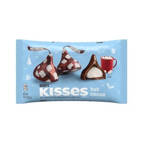 HERSHEY'S KISSES 핫 코코아 맛 밀크 초콜릿 크리스마스 캔디 백 255g(9oz), 1개, 255g