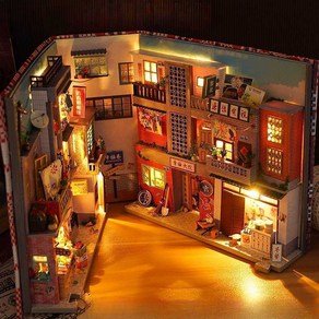 지브리 미니어처 키트 장식 소품 골목 미니어쳐 북눅 DIY, 1개