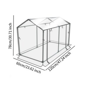 미니조립식천막 온실창고 비닐하우스 휴대용 미니 온실 키트 정원 보육 식물 커버 뒷마당 야채 꽃 외부 식물용 클리어 텐트, 120cmx60cmx78cm, 1개