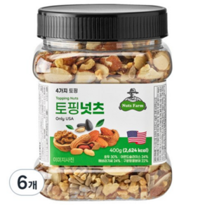 넛츠팜 토핑넛츠 믹스넛, 400g, 6개