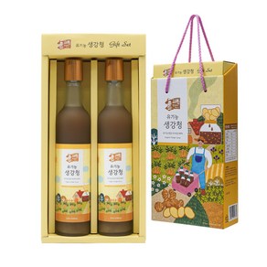 유기농 수제 생강청 선물세트 375ml 2개, 2개입, 1세트