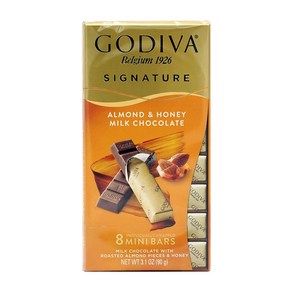 시그니처 아몬드 앤 허니 밀크 초콜릿 8 미니 바 90 g 꿀 초콜렛 GODIVA, 90g, 1개