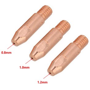 24KD MIG/MAG 용접 토치용 구리 접촉 팁 M6 0.8 1.0 1.2mm 노즐 납땜 용품, 1개, 2) 1.0mm