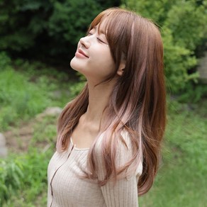 여자 솜브레 옴브레 발레아쥬 애쉬 칼라 붙임머리 헤어피스 부분 가발 6클립, 1개, 애쉬 밀크 브라운