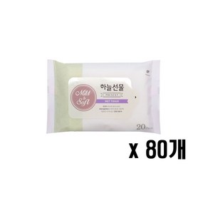 티엔비 하늘선물 미니 물티슈, 80g, 20개입, 80개