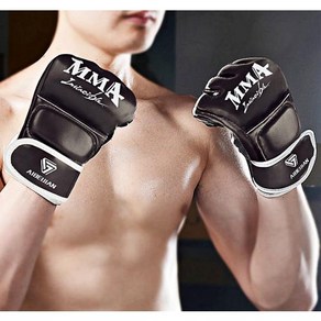 종합격투기 오픈 핑거 글러브 블랙 MMA 격투기 장갑 스파링 운동