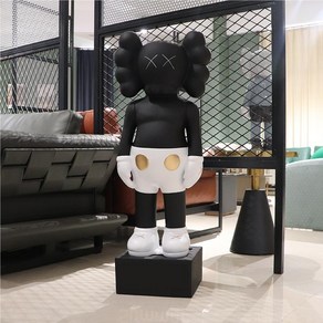 카우스 KAWS 저금통 대형 피규어 카페 홈 인테리어 장식품 61cm, 블랙화이트 (받침대 불포함)