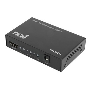 (NEXI) 4K 1:4 HDMI분배기 4K60Hz HDMI2.0 다운스케일러 HDCP 유전원 메탈소재, 1개