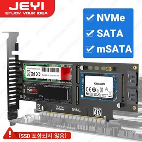 JEYI M.2 NVMe SSD - PCIe 4.0 어댑터 카드 M.2 SATA SSD - PCIe 4.0 어댑터 카드 mSATA - PCIe 4.0 어댑터 카드, 2)SK16po, 1개