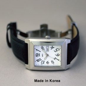 Made in Koea ko-4002WDM 사각시계 날자 요일표시 시계 제조 제작업체 코와치 JABEZ - D버클 자동밴드(Buttefly자동밴드)