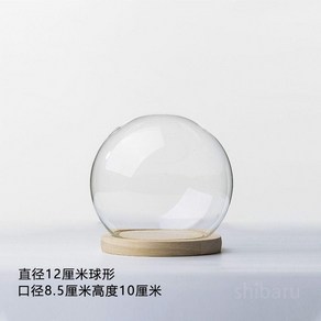 유리돔 전시함 피규어 케이스 핸드메이드, 구형(12cm)+원목베이스, 1개