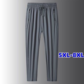 Sevenmoon여름 냉장고 바지 고탄력 속건 아이스 트레이닝 바지 남자 5XL-8XL