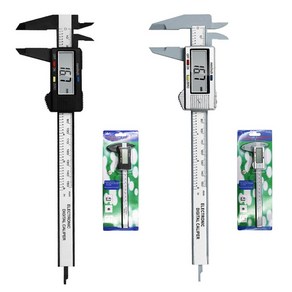 (디지털 버니어 캘리퍼스 카본 카드포장-색상임의) 150mm 15cm 버니어 노기스 측정자 스틸자 자동